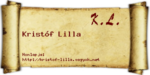 Kristóf Lilla névjegykártya